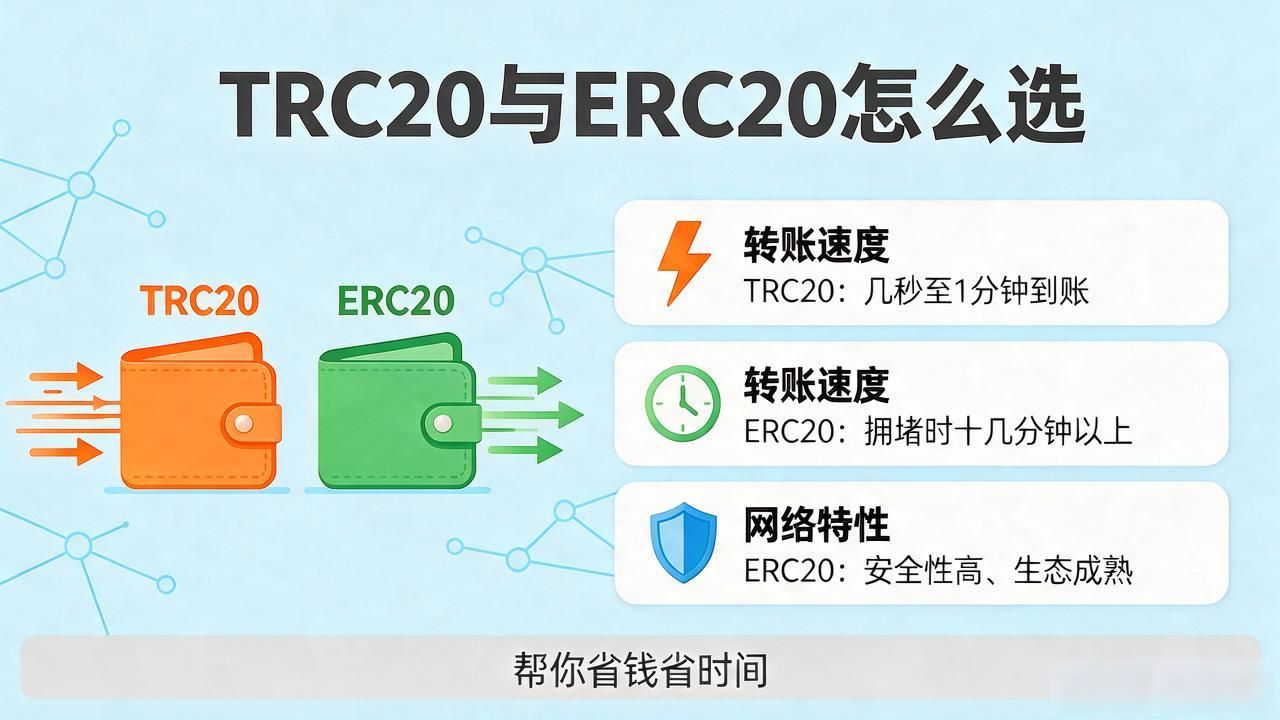 TRC20和ERC20手续费速度对比_数字货币trc20和erc20_数字货币转账选TRC20还是ERC20