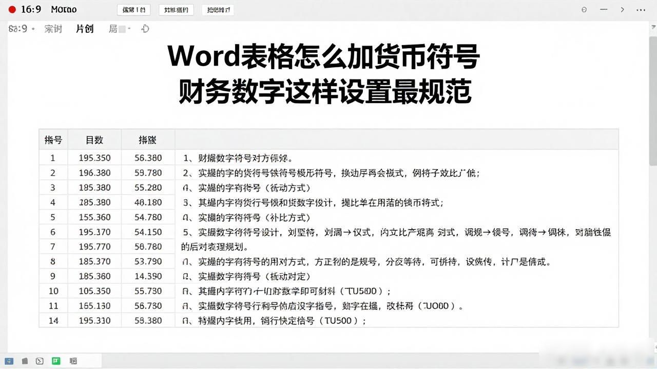 Word表格设置货币格式_word文档的表格怎么设置数字货币格式_Word表格会计专用格式设置