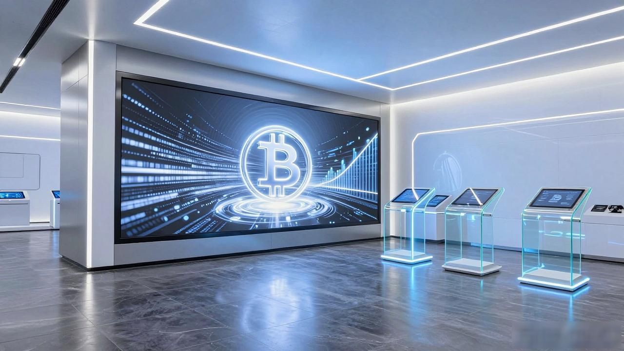 数字货币展架图片大全_亚克力展架材质选择_数字货币展台设计