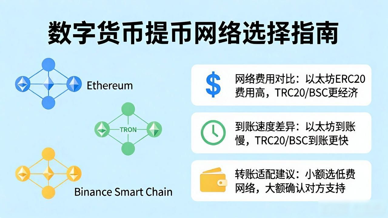 数字货币平台怎么提币_加密资产提币操作_提币网络选择要点