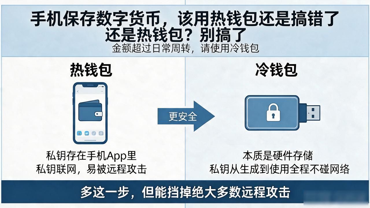 手机保存数字货币_手机热钱包私钥安全风险与防范_Ledger冷钱包离线签名操作流程
